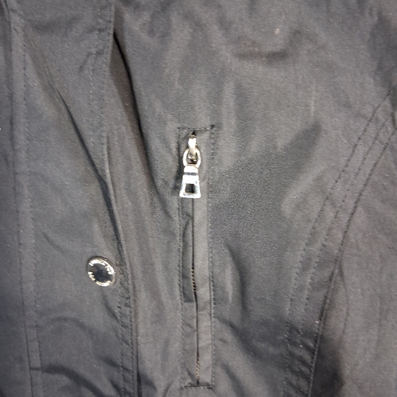 Women's Small London Fog "Bells and Whistles" Black Mesh Lined Rain Jacket/Coat - Picture 4 of 14